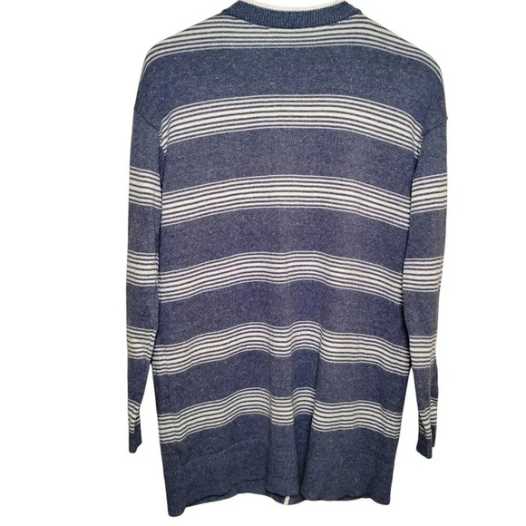 Talbot Blue and White Striped Button Up Cardigan, Small - Picture 3 of 8